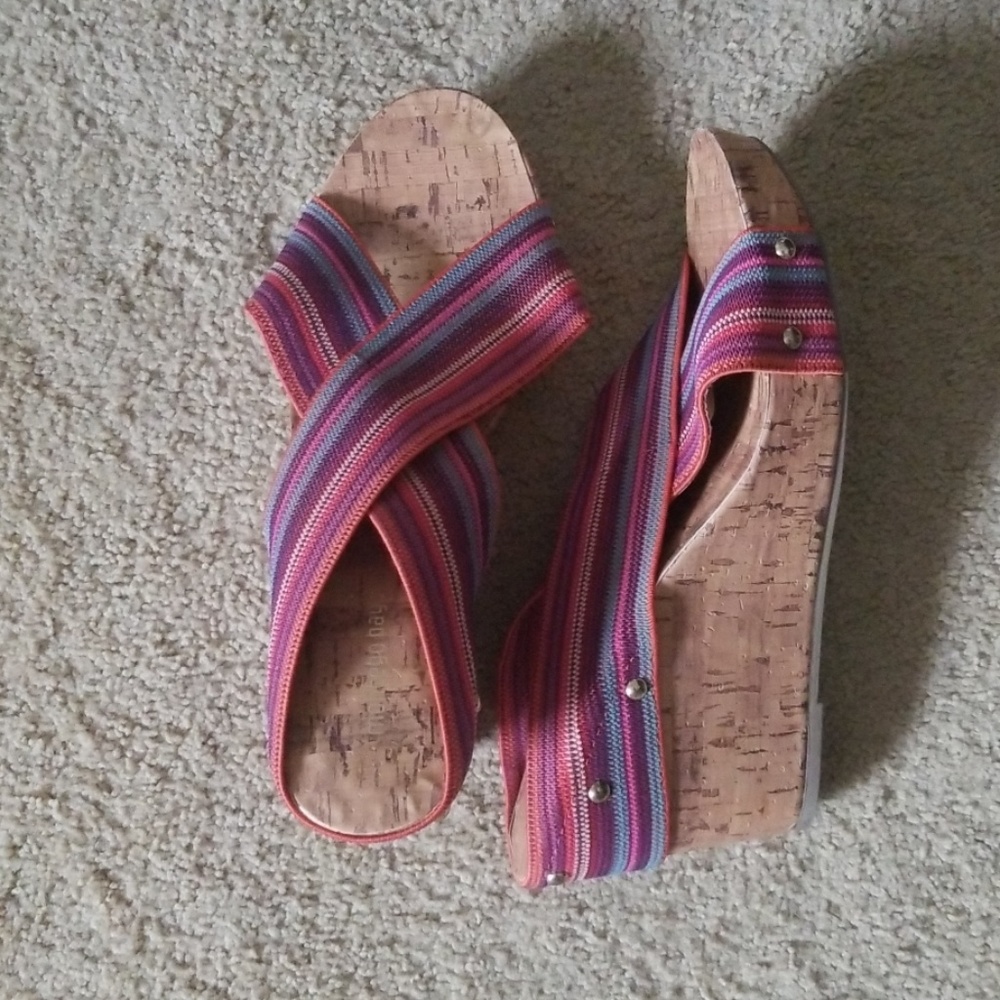 Cute colorful wedge sandals